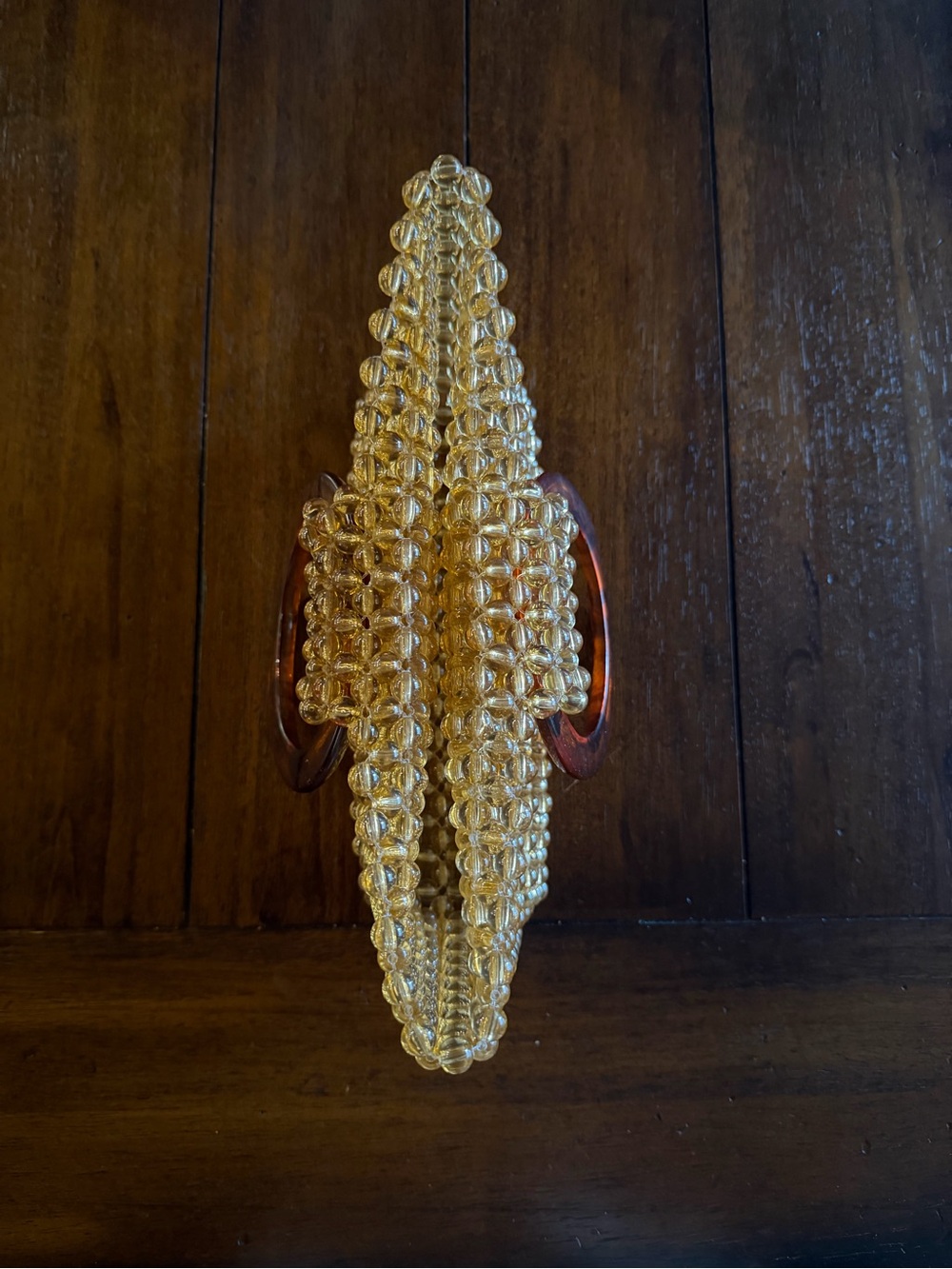 Vintage Amber Beaded Handle Bag - Picture 4 of 5